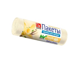 Мешки для мусора 60 л, ароматизированные, Ваниль, бежевые, в рулоне 20 шт., ПНД, 9 мкм, 650х550 мм, GRIFON Aroma, 101-023 V в Сыктывкаре