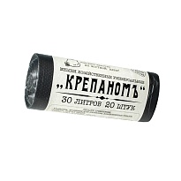 Мешки для мусора 30 л, черные, в рулоне 20 шт., ПНД, 7 мкм, 560х440 мм, Крепаномъ, 4607075710580 в Сыктывкаре Мешки для мусора 30 л, черные, в рулоне 20 шт., ПНД, 7 мкм, 560х440 мм, Крепаномъ, 4607075710580 в Сыктывкаре