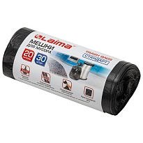 Мешки для мусора 20 л, черные, в рулоне 30 шт., ПНД, 8 мкм, 500х450 мм, LAIMA, 601376 в Сыктывкаре