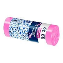 Мешки для мусора 30 л, розовые, в рулоне 30 шт., ПНД, 8 мкм, 560х480 мм, Узоры Чистоты, МУ3605 (ММЭ-30роз) в Сыктывкаре