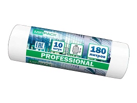 Мешки для мусора 180 л, прозрачные, в рулоне 10 шт., ПВД, 30 мкм, 1100х930 мм, PROFESSIONAL, 180104408 в Сыктывкаре