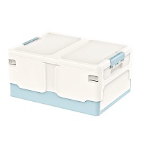 Ящик пластиковый складной белый, дно голубое, 480х360х240 мм в Сыктывкаре