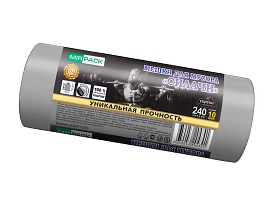 Мешки для мусора 240 л, ароматизированные, серые, в рулоне 10 шт., ПВД 40 мкм, 1500х1100 мм, СИЛАЧИ, sil240111101 в Сыктывкаре