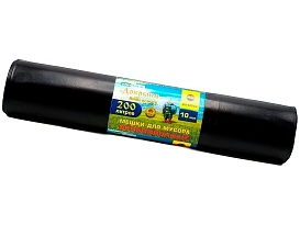 Мешки для мусора 200 л, ароматизированные, черные, в рулоне 10 шт., ПВД, 100 мкм, 1200х800 мм, Добрыня, Dob20010black в Сыктывкаре