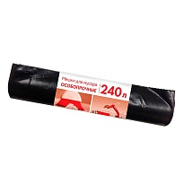 Мешки для мусора 240 л, черные, в рулоне 10 шт., ПВД 100 мкм, 1350х900 мм, Концепция Быта, 603887 в Сыктывкаре