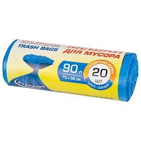 Мешки для мусора 90 л, синие, в рулоне 20 шт., ПНД, 14 мкм, 900х700 мм, LAIMA ULTRA, 607693 в Сыктывкаре