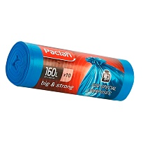 Мешки для мусора 160 л, синие, в рулоне 10 шт., ПВД, 21 мкм, 1200х870 мм, PACLAN Big&Strong, 604075 в Сыктывкаре
