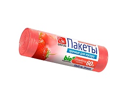 Мешки для мусора 60 л, ароматизированные, Клубника, красные, в рулоне 20 шт., ПНД, 9 мкм, 650х550 мм, GRIFON Aroma, 101-023 K в Сыктывкаре
