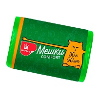 Мешки для мусора 30 л, зеленые, в рулоне 90 шт., ПНД, 6 мкм, 560х480 мм, Comfort, М4268 в Сыктывкаре