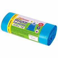 Мешки для мусора 35 л, синие, в рулоне 30 шт., ПНД, 10 мкм, 600х500 мм, Любаша, 608091 в Сыктывкаре