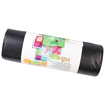 Мешки для мусора 220 л, черные, в рулоне 10 шт., ПВД, 29 мкм, 1100х830 мм, Концепция Быта ЭкоДом, 604924 в Сыктывкаре