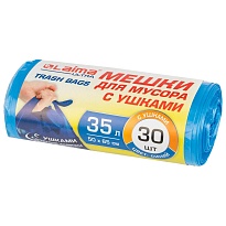 Мешки для мусора 35 л, с ушками, синие, в рулоне 30 шт., ПНД, 11 мкм, 650х500 мм, LAIMA ULTRA, 607684 в Сыктывкаре Мешки для мусора 35 л, с ушками, синие, в рулоне 30 шт., ПНД, 11 мкм, 650х500 мм, LAIMA ULTRA, 607684 в Сыктывкаре