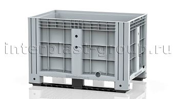 Контейнер iBox сплошной на полозьях с пробкой 1 дюйм серый в Сыктывкаре
