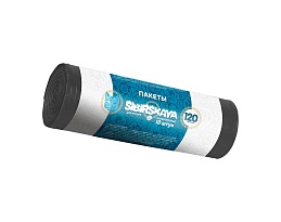Мешки для мусора 120 л, черные, в рулоне 10 шт., ПНД, 14 мкм, 1100х700 мм, SIBIRSKAYA, 101-008 S в Сыктывкаре
