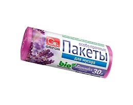 Мешки для мусора 30 л, ароматизированные, Лаванда, сиреневые, в рулоне 20 шт., ПНД, 9 мкм, 560х530 мм, GRIFON Aroma, 101-020 La в Сыктывкаре
