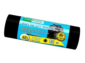 Мешки для мусора 60 л, ароматизированные, черные, в рулоне 20 шт., ПНД, 8 мкм, 800х600 мм, ХИТ, 6020867 в Сыктывкаре