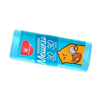 Мешки для мусора 30 л, синие, в рулоне 30 шт., ПНД, 5 мкм, 560х480 мм, Эконом, МЭ3841 (ПМ-30-30) в Сыктывкаре